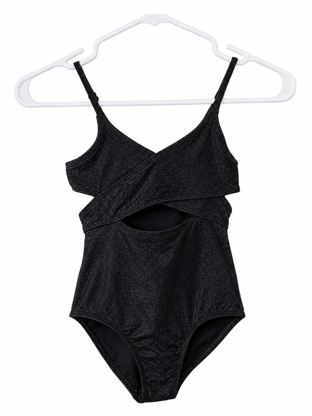 Girls Art Class Black Shimmery 1PC Bathing Suit - NWT